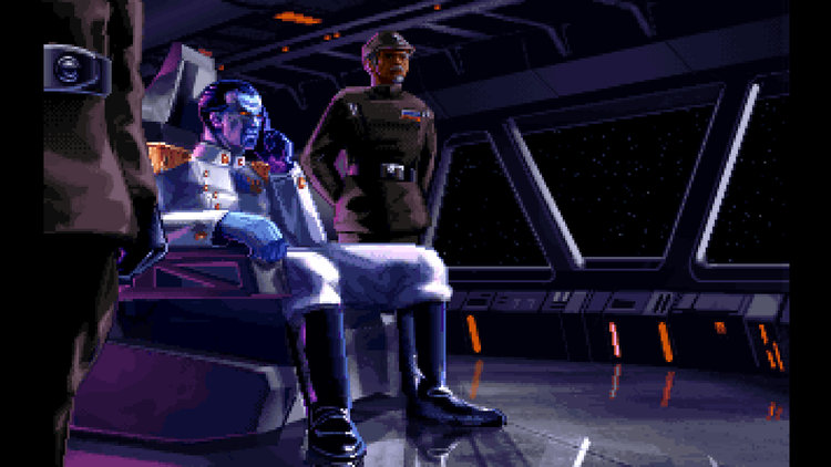 Tie Fighter also featured the new character Admiral Thrawn created by Timothy Zahn
