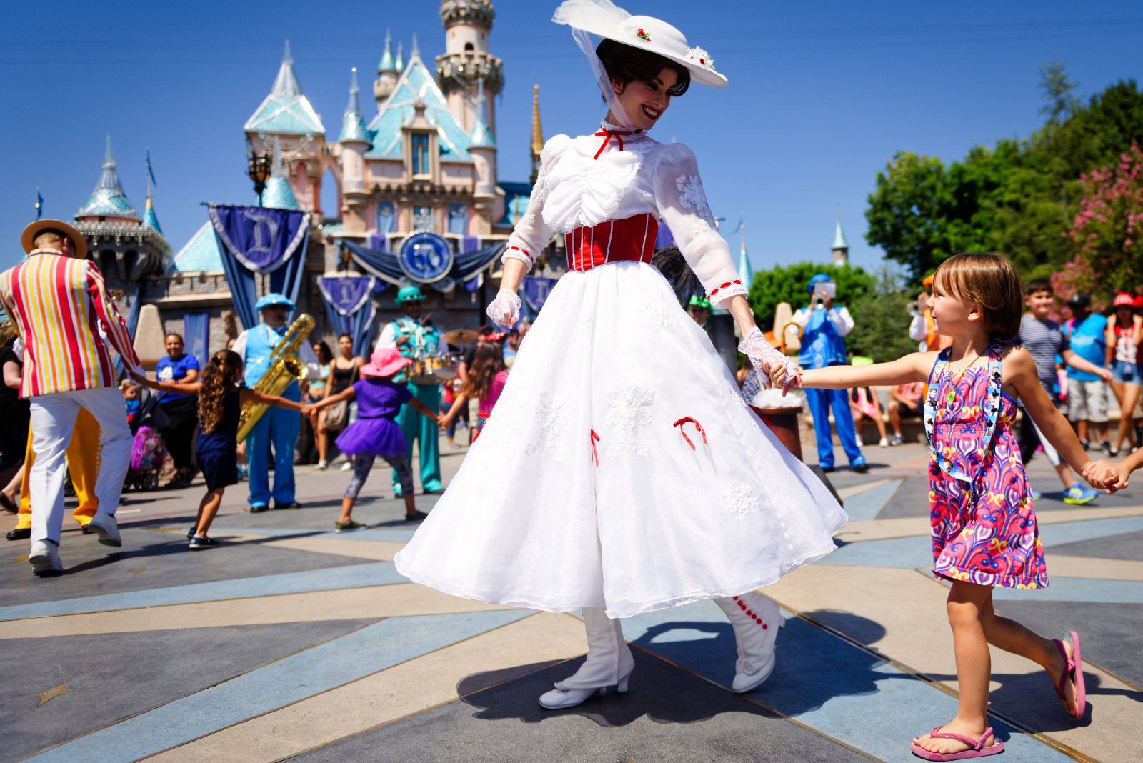 Mary Poppins dances at Disneyland